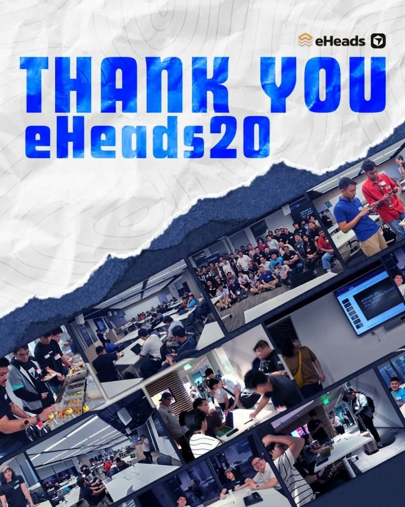 Thank-you collage of attendees at eHeads 20 at the AWS office
