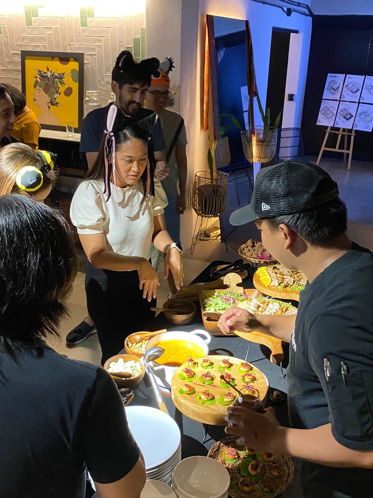 Dinner being served at eHeads 5