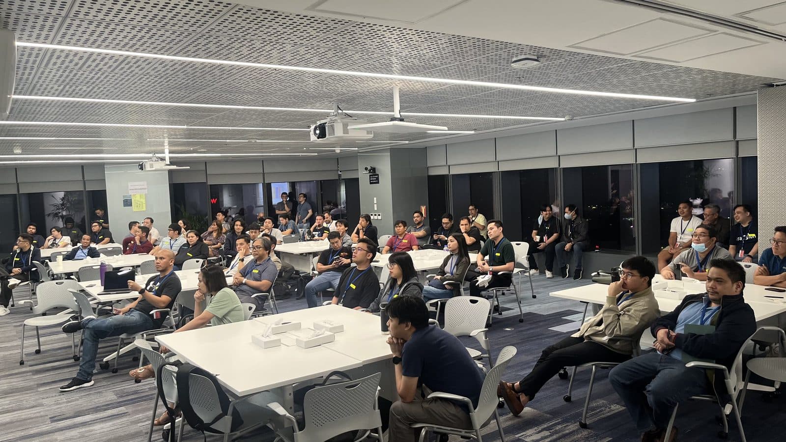 Engineering leaders filling the AWS Philippines office for eHeads 7