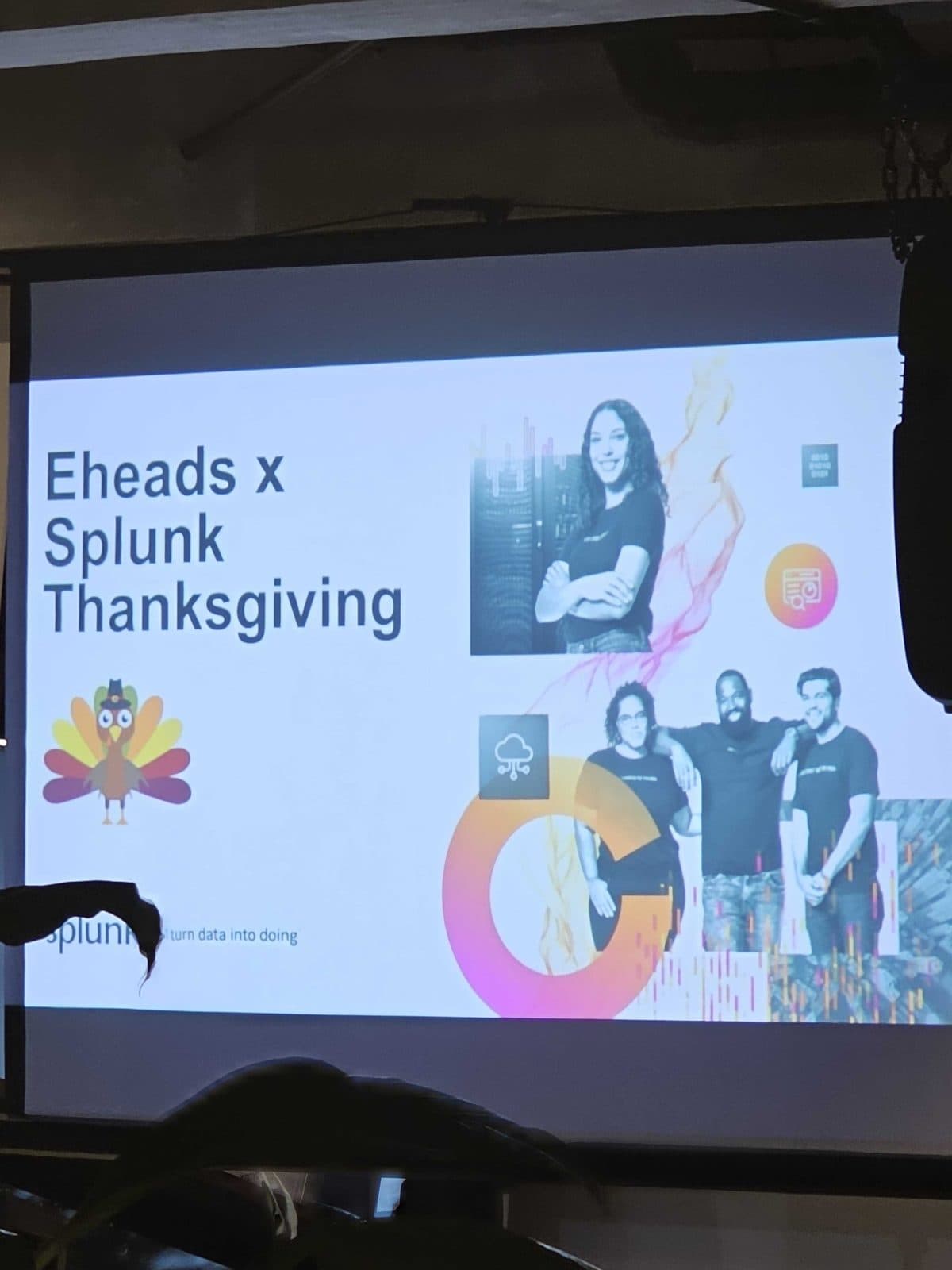 Eheads x Splunk Thanksgiving slide at eHeads 8